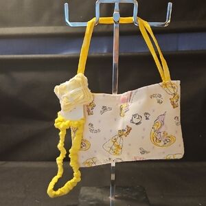 Kids Princess Print Bag with Yellow Accents